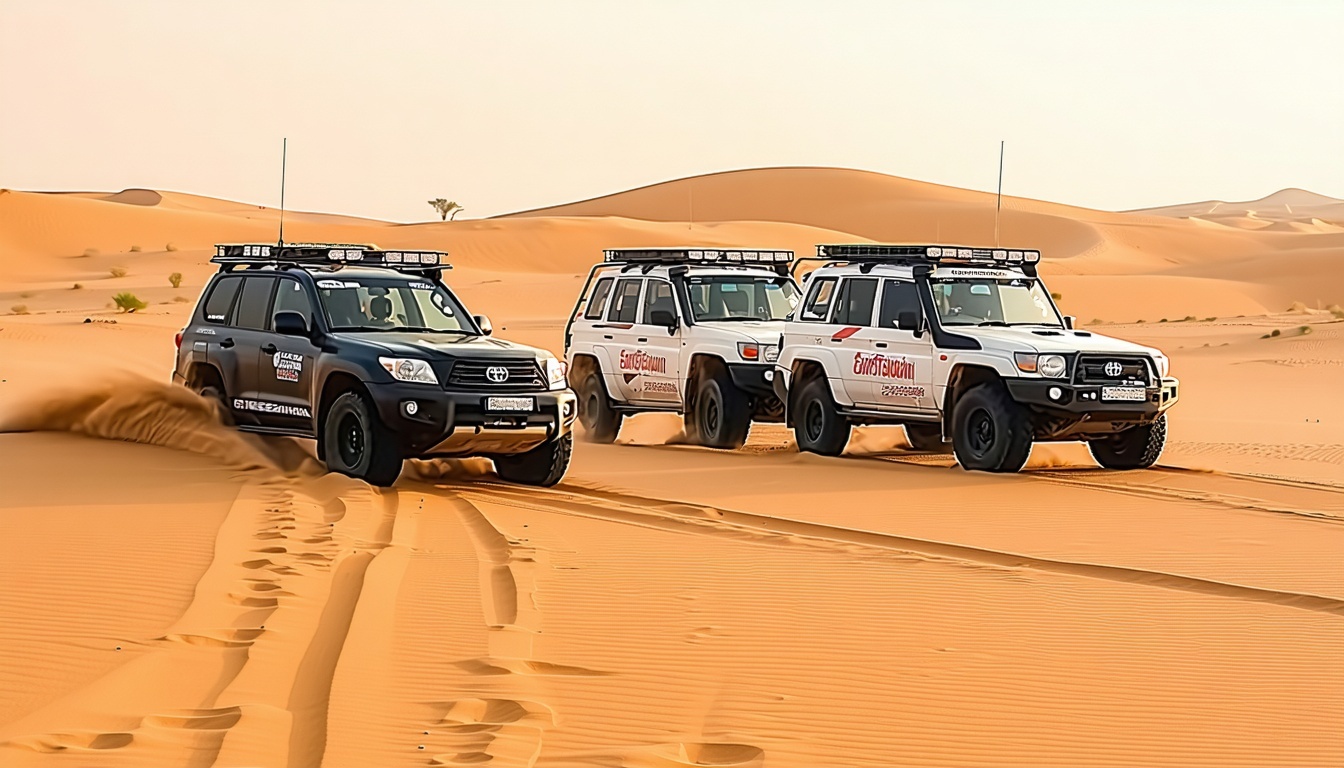 Desert safari adventure with 4x4 vehicles
